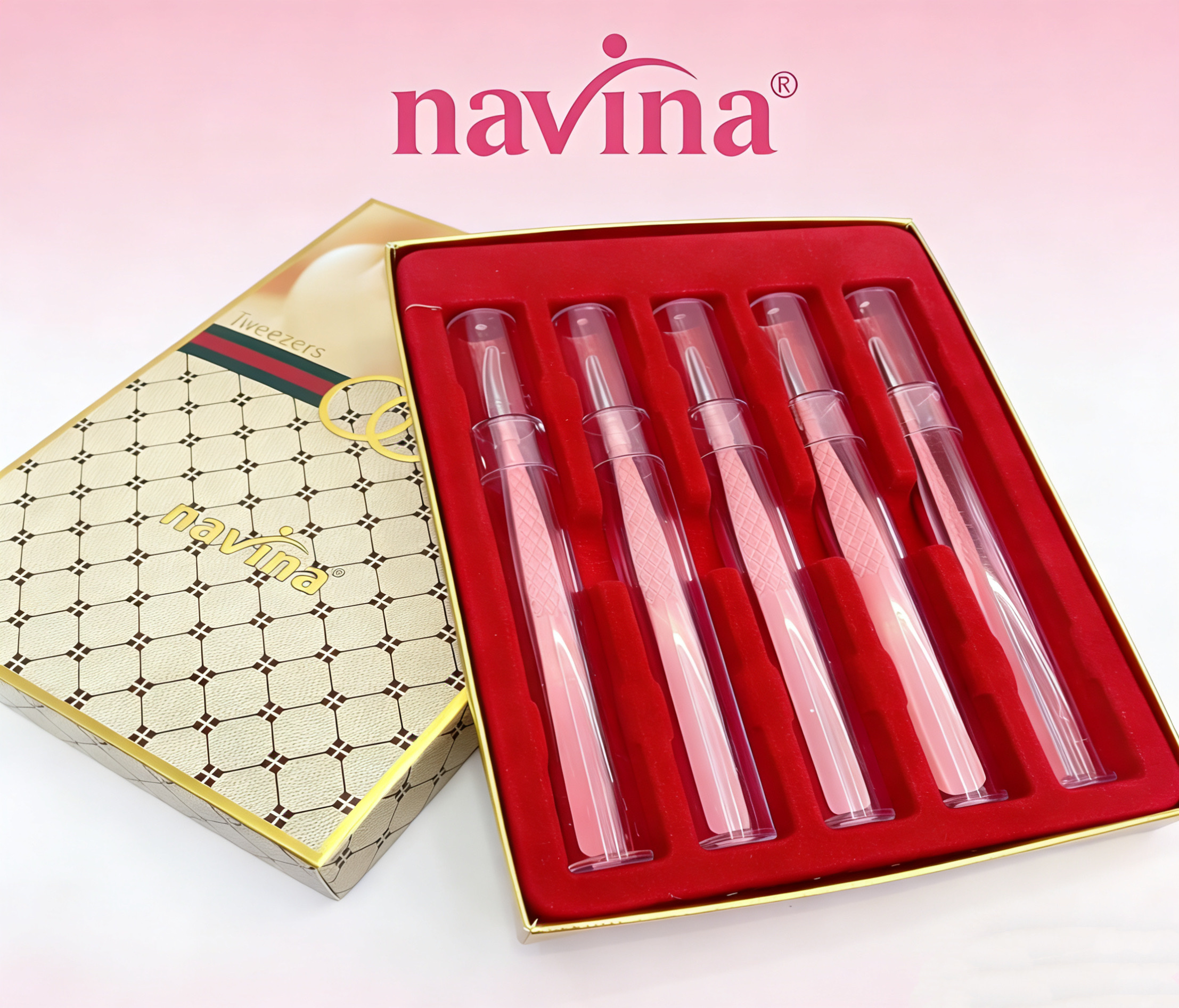 navina advia nuevo cabezal fibra colección rosa pinza pavo pinza recta pinza ciliar pinza especial Item Picture