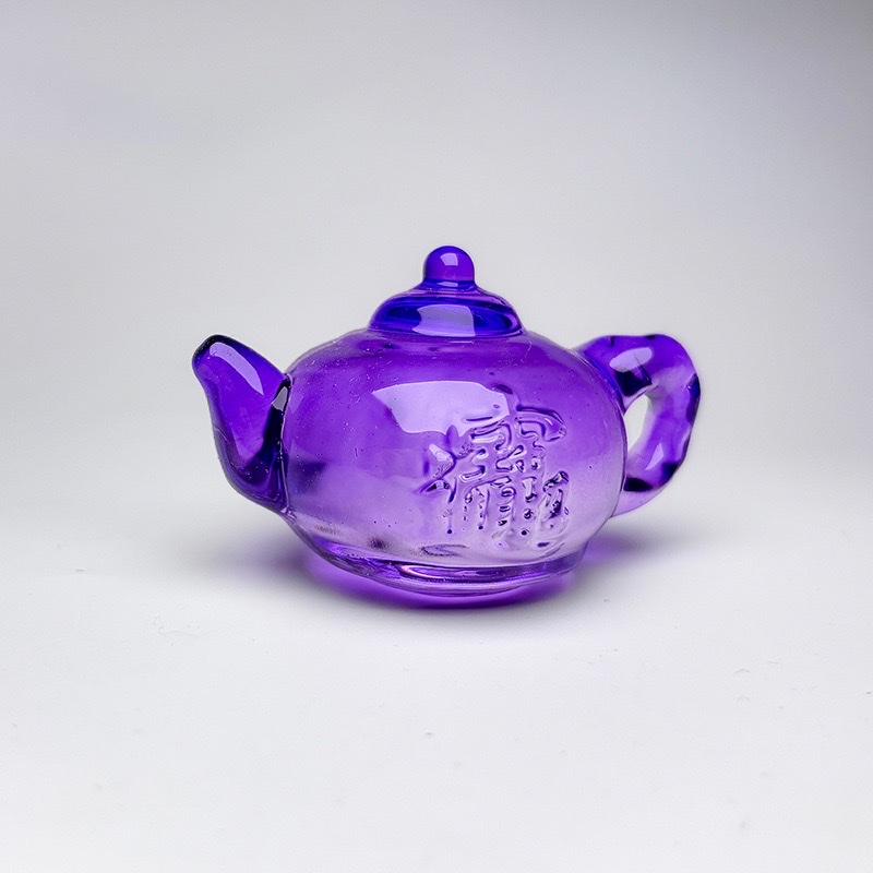 琉璃茶壶摆件打麻将赢钱文玩手把件招财礼品家居装饰黄水晶把把壶 详情图7