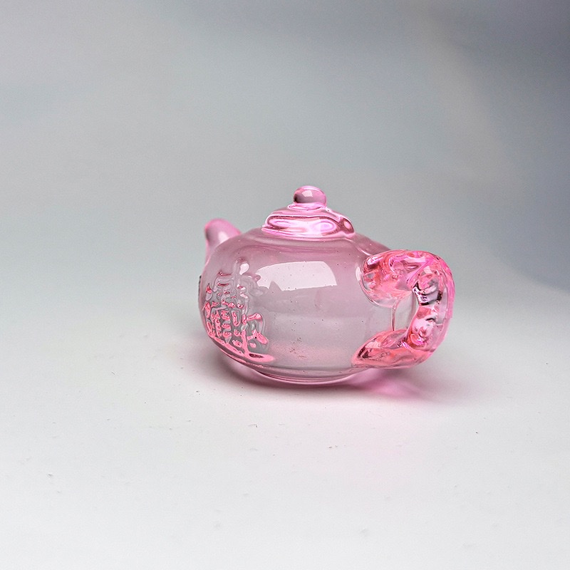 琉璃茶壶摆件打麻将赢钱文玩手把件招财礼品家居装饰黄水晶把把壶 细节图