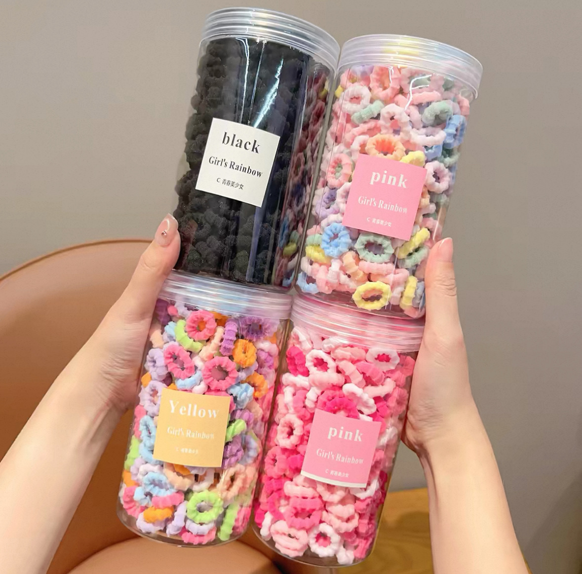 Children's hair bands, hairbands, hair ties, girls' hair ties, headwear, hair accessories, baby patterns, bamboo joints, colors, black Specification image