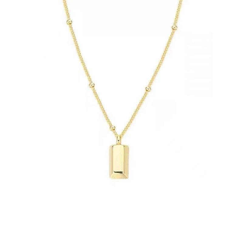 Titanium steel non-fading small gold bar necklace for women, 2026 new ins niche light luxury design, high-end collarbone chain detail image 7
