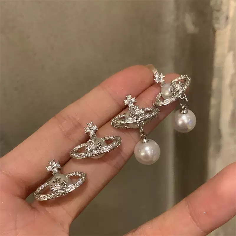Golden women's pearl ring, hollow moissanite jewelry, ring holder, accessory, compatible with multiple ring planet fashion detail image 4