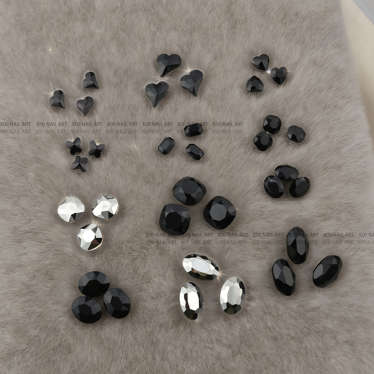 K9新款超闪无底托8x10椭圆堆钻饰品高品质彩色鸽子蛋美甲贴钻细节图