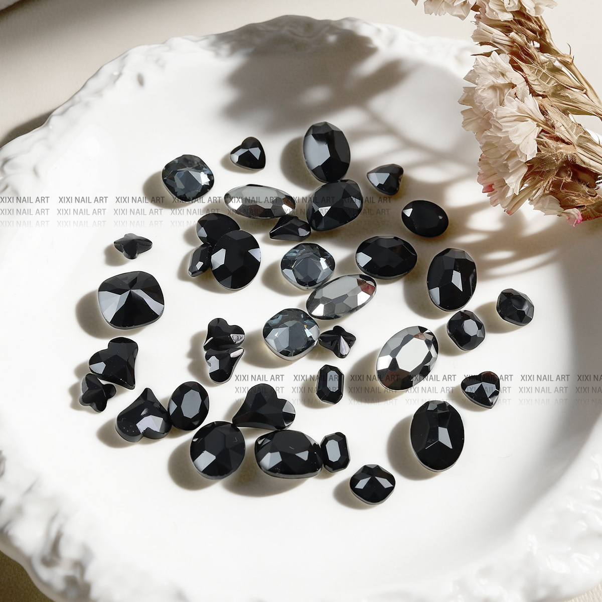 K9新款超闪无底托8x10椭圆堆钻饰品高品质彩色鸽子蛋美甲贴钻详情图4