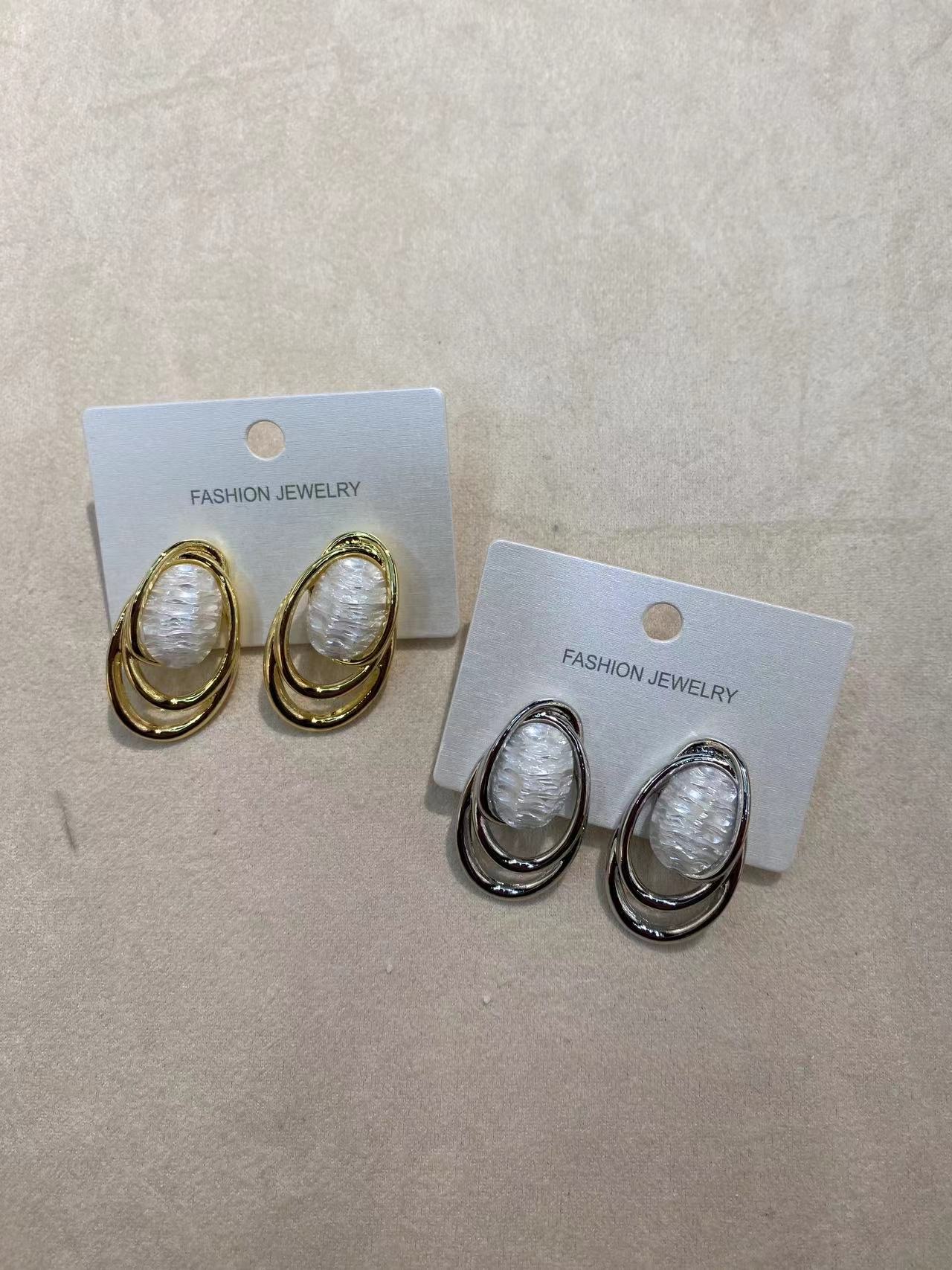 欧美复古夸张金属冷淡风多层圆圈大耳环女独特设计气质轻奢耳饰