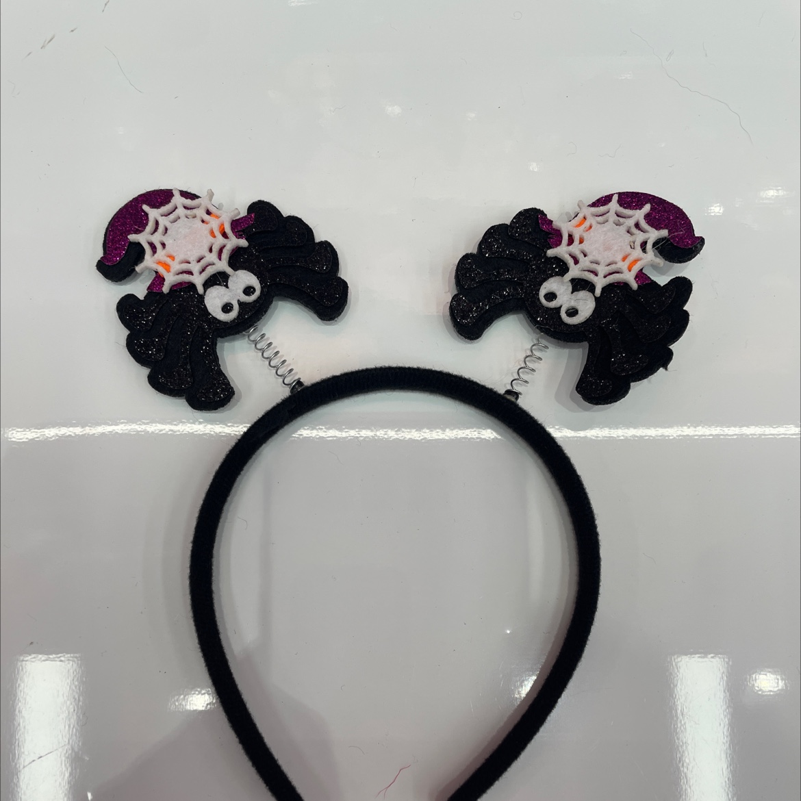 万圣节发饰无纺布料发箍搞怪派对发夹道具可爱蜘蛛黑色发箍头扣