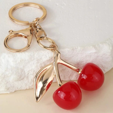 Cross-border bestseller cherry keychain diy accessory, multi-color cherry pendant, fashionable bag pendant Cross-border bestseller cherry keychain diy accessory, multi-color cherry pendant, fashionable bag pendant