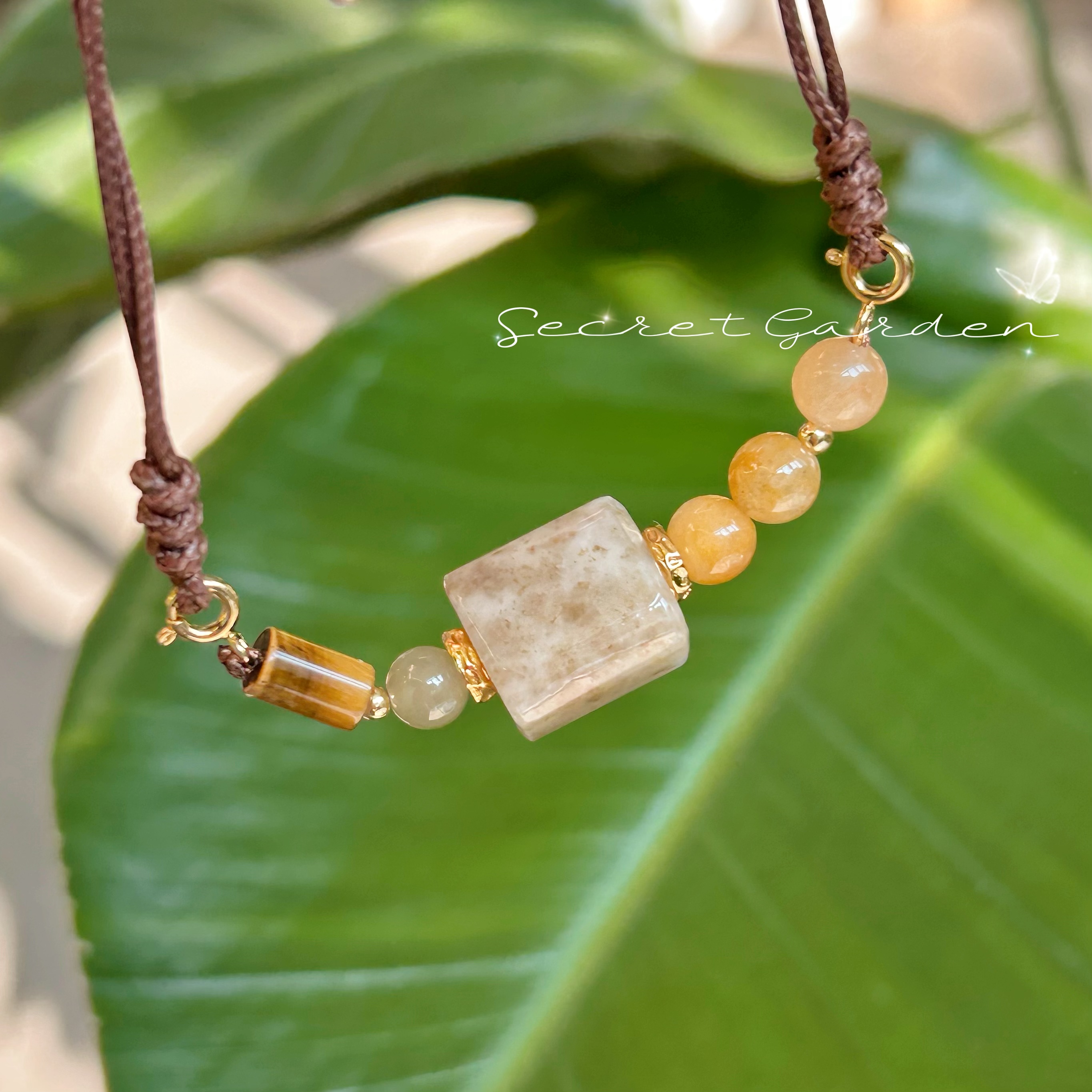 和田玉牛扎糖项链套装手工编织上岸节节高升手链项链送朋友摆摊详情图3