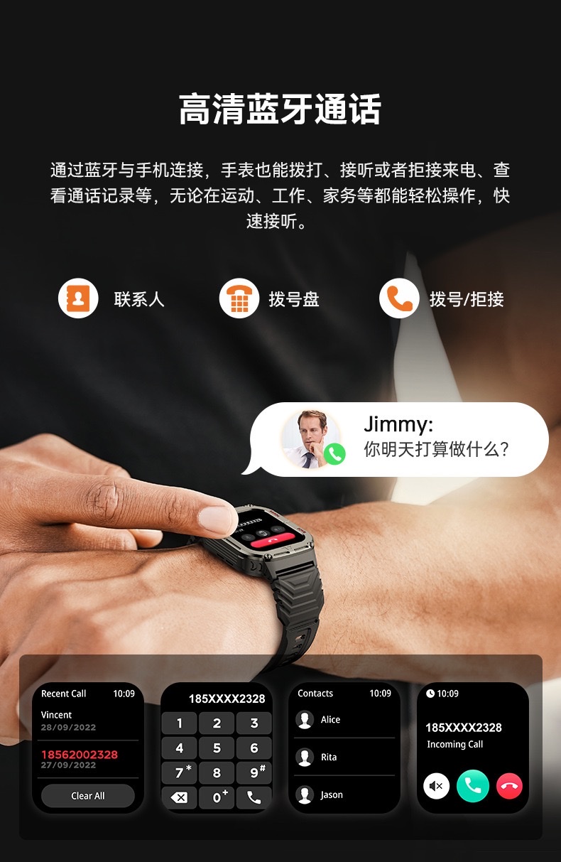 P130 Cross-border New Outdoor Sports Heart Rate and Blood Oxygen Health Monitoring Sports Bluetooth Call Smartwatch Specification image