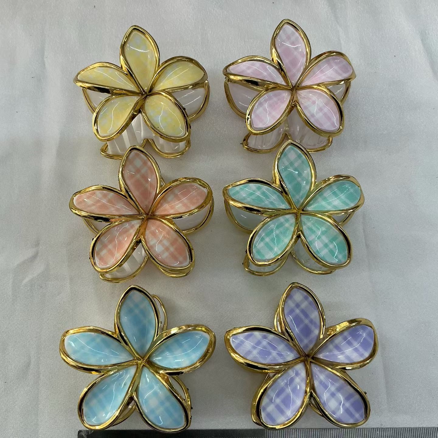 出口精品太阳花抓夹 磨砂质感发夹 外贸跨境大号抓夹 发饰批发细节图