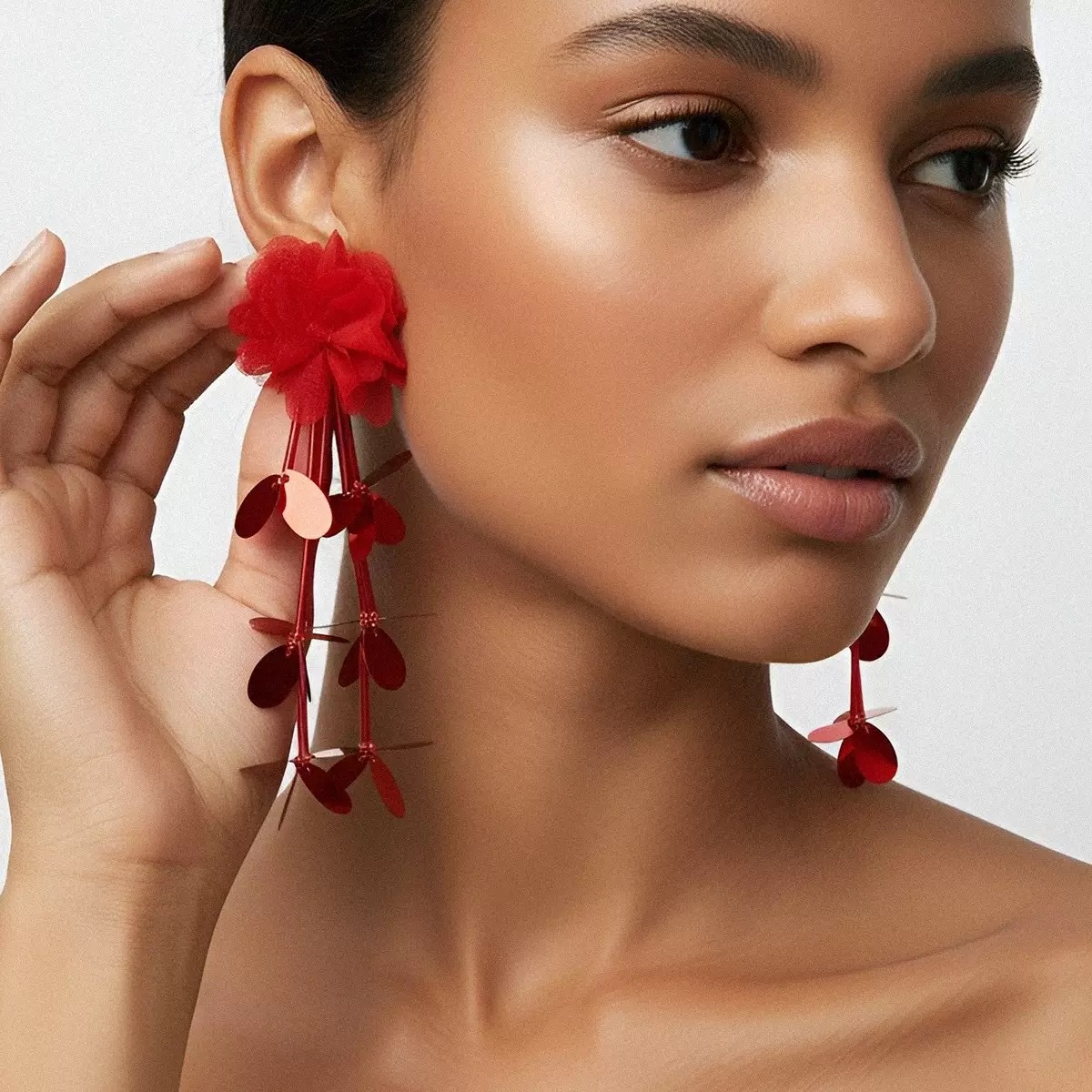欧美亮片流苏花卉多层耳环小众时尚高级感多巴胺女士耳饰详情图4