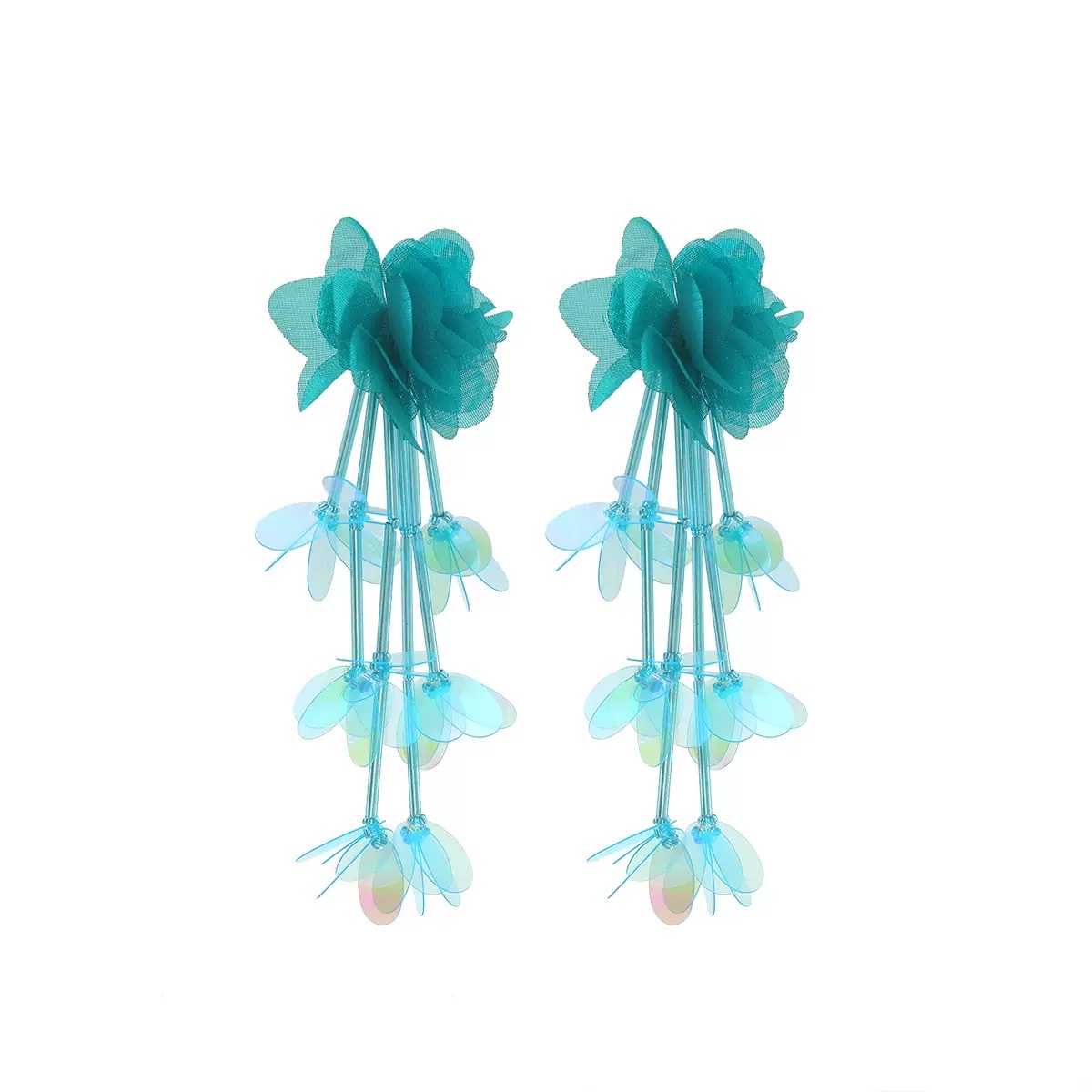 欧美亮片流苏花卉多层耳环小众时尚高级感多巴胺女士耳饰详情图10