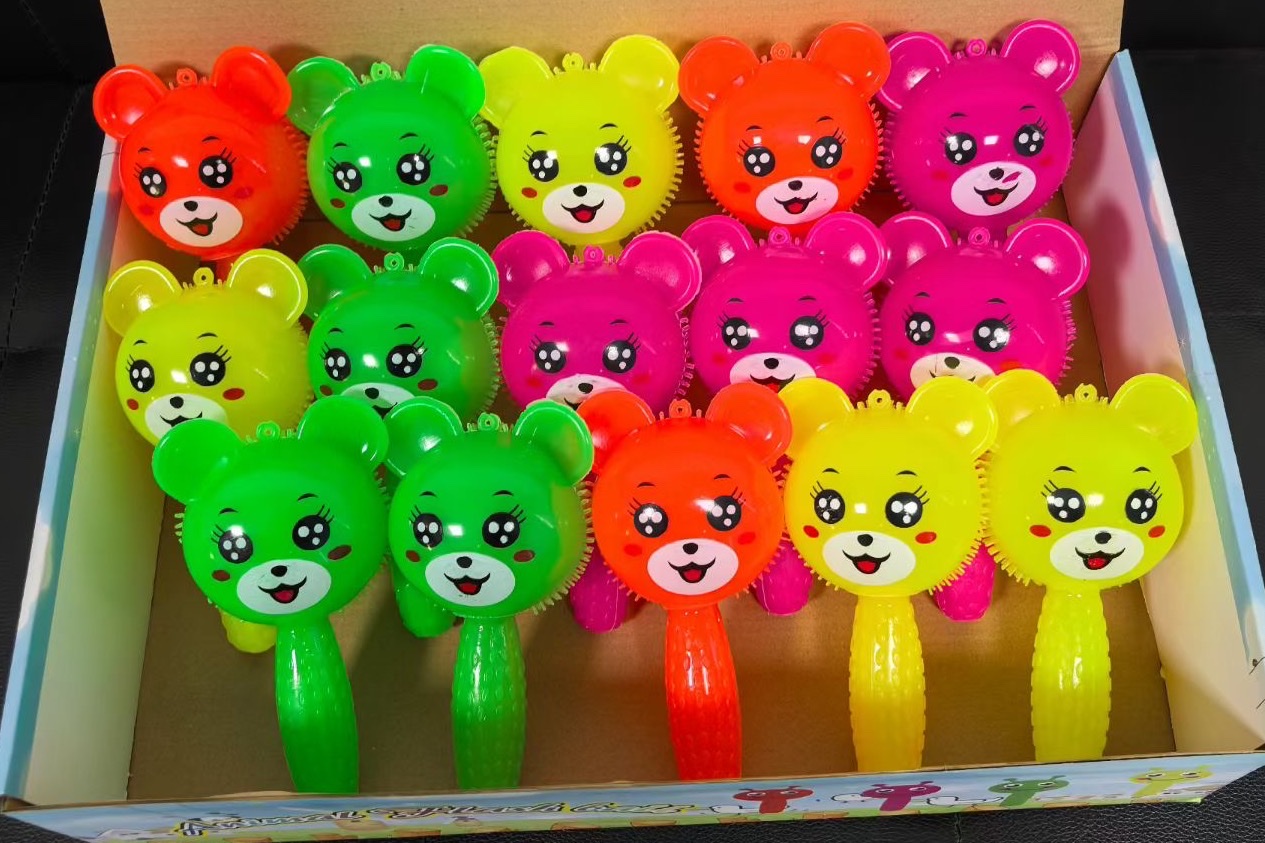 地摊爆款电商热卖发光叫叫手柄熊玩具