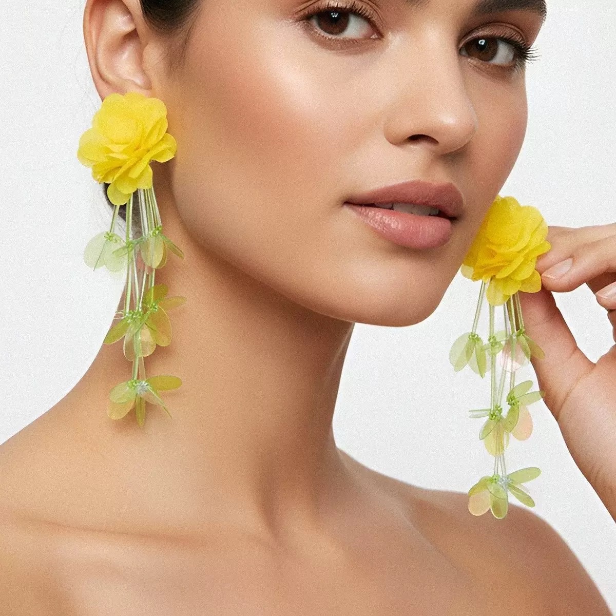 欧美亮片流苏花卉多层耳环小众时尚高级感多巴胺女士耳饰详情图2