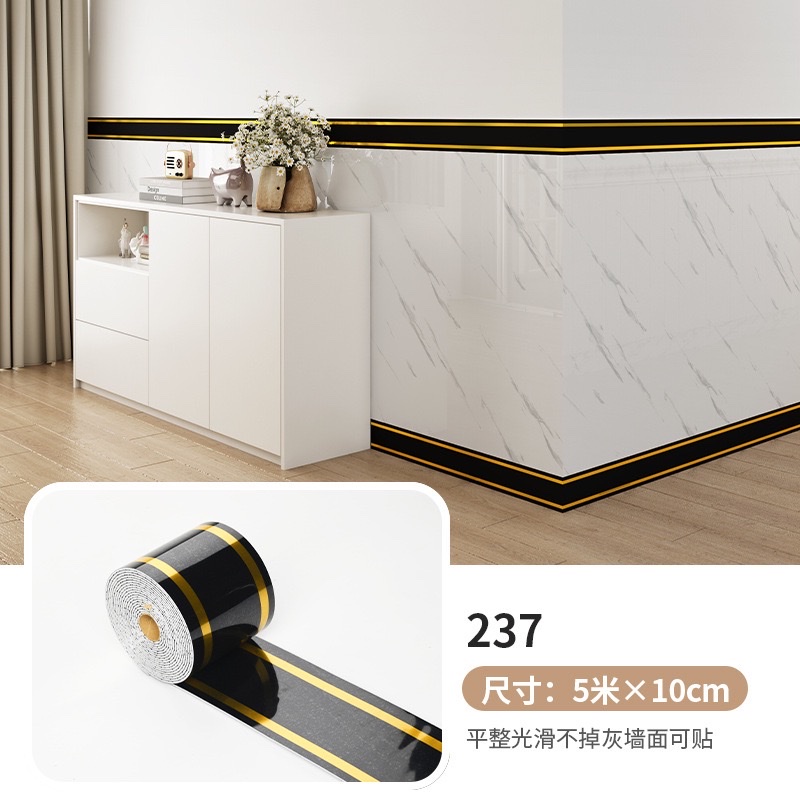 Cross-border skirting board, self-adhesive thickened skirting board, wall stickers, window sill waistline, imitation tile stickers, marble waterproof wall stickers detail image 13