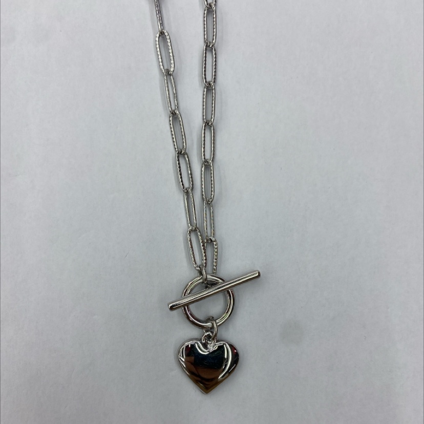 荣鑫饰品 钛钢项链 韩版立体爱心OT扣项链女复古时尚气质嘻哈桃心锁骨链文艺潮