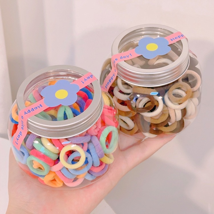 High-elasticity towel bands, children's rubber bands, 100 cans of hair bands, ponytail hair ties, no damage to the baby's little finger bands Specification image
