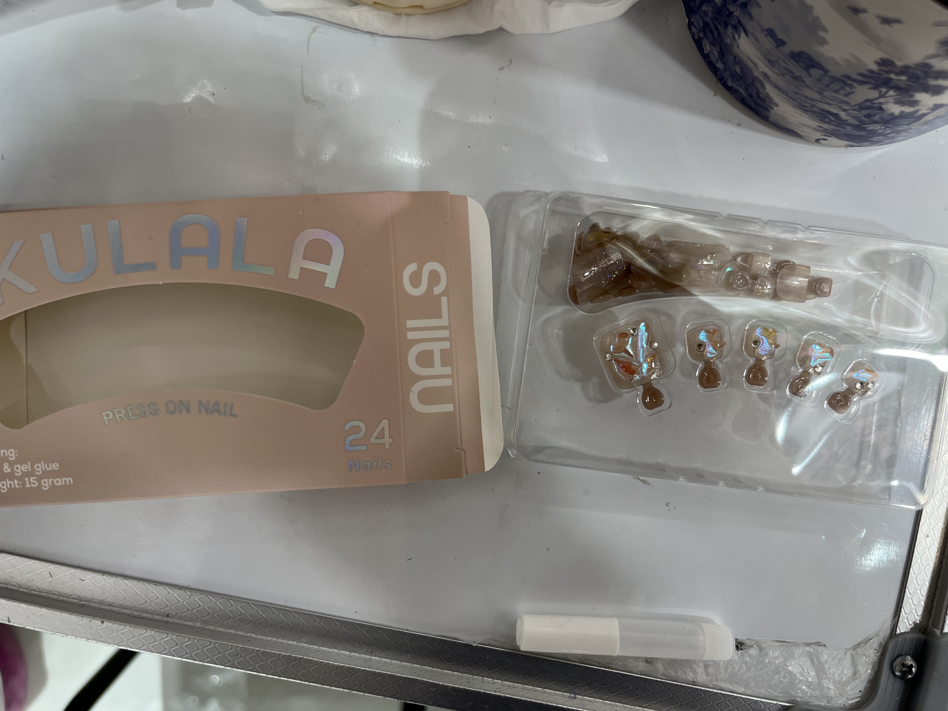 穿戴甲穿戴式脚甲手工钻款脚甲多规格型号超多备用片数可重复反复穿戴式春夏款系列白底实物图