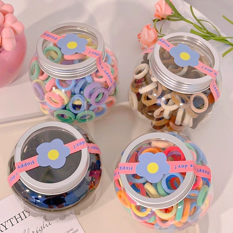 High-elasticity towel bands, children's rubber bands, 100 cans of hair bands, ponytail hair ties, no damage to the baby's little finger bands details Picture