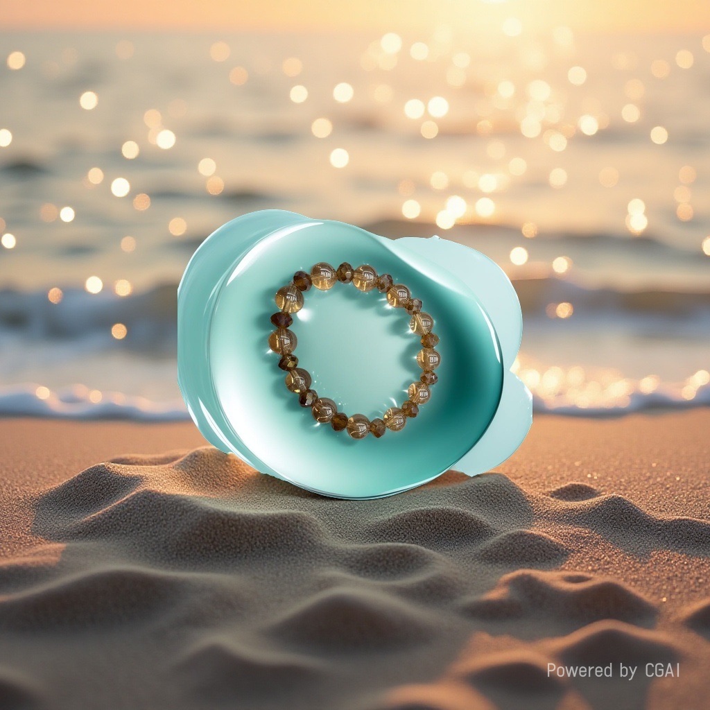 A 10mm amber gold and 8mm crystal bracelet is a fashionable, versatile and trendy gift details Picture