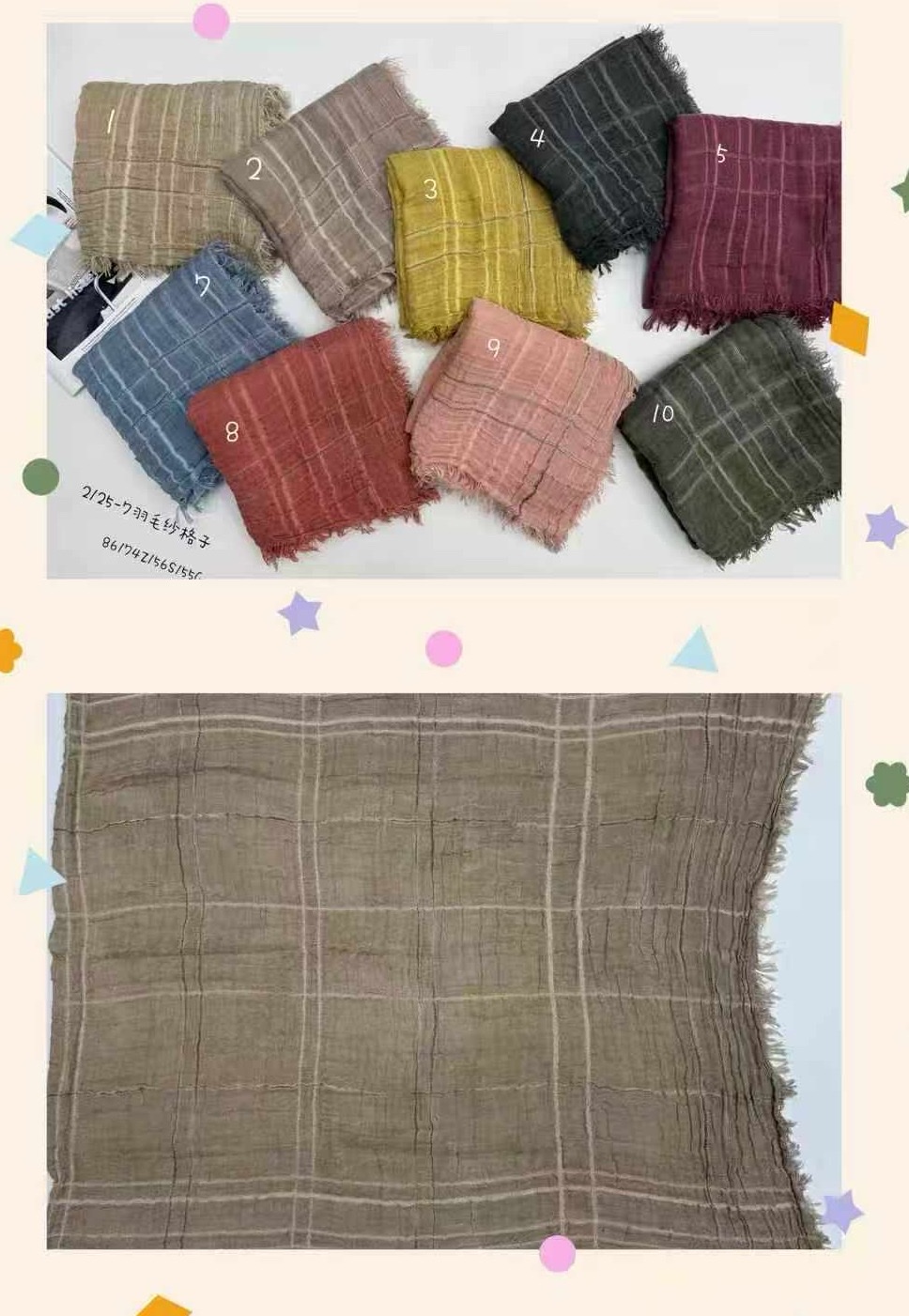 Casual scarves and shawls for vacation and casual wear are paired with the latest popular and fashionable artificial cotton material detail image 8