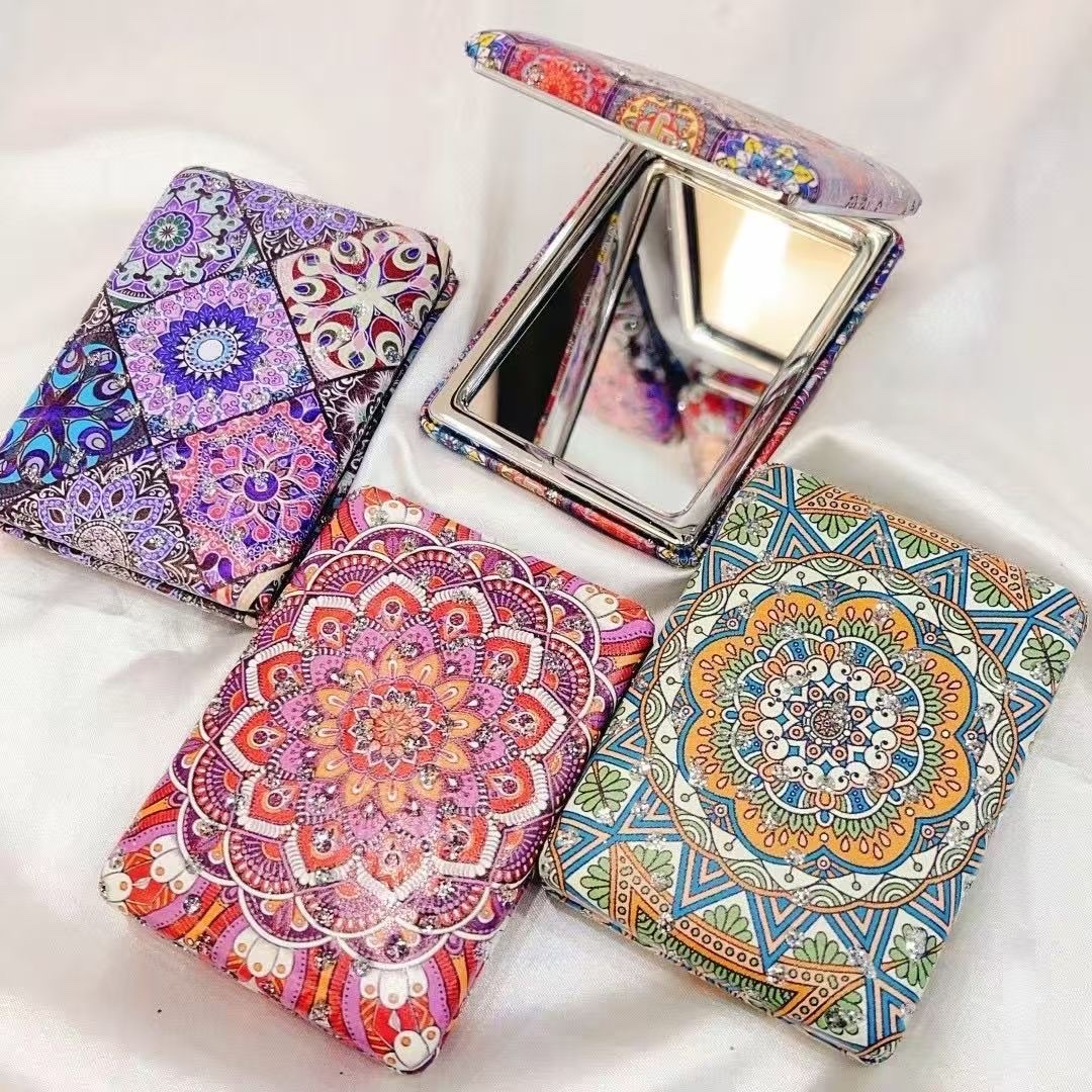 民族风镜子随身镜化妆镜复古新疆民族风镜子细节图