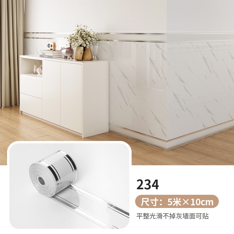 Cross-border skirting board, self-adhesive thickened skirting board, wall stickers, window sill waistline, imitation tile stickers, marble waterproof wall stickers detail image 9