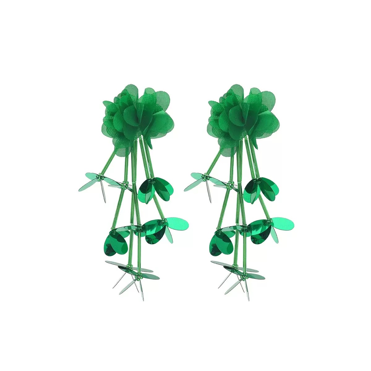 欧美亮片流苏花卉多层耳环小众时尚高级感多巴胺女士耳饰详情图8