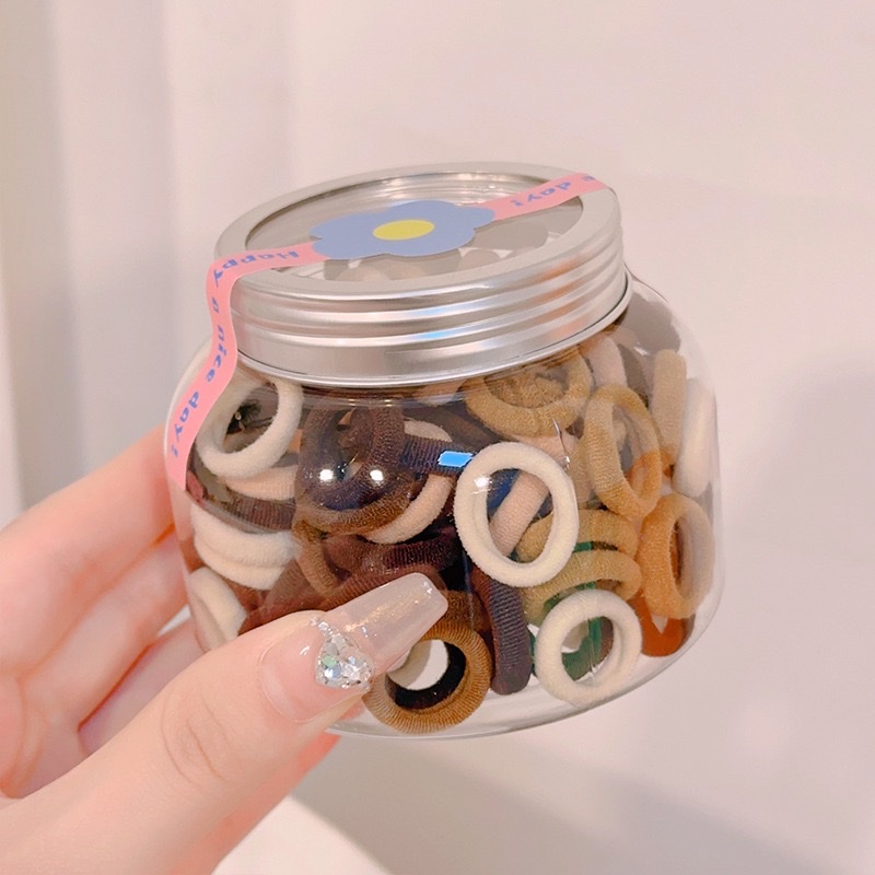 High-elasticity towel bands, children's rubber bands, 100 cans of hair bands, ponytail hair ties, no damage to the baby's little finger bands Item Picture