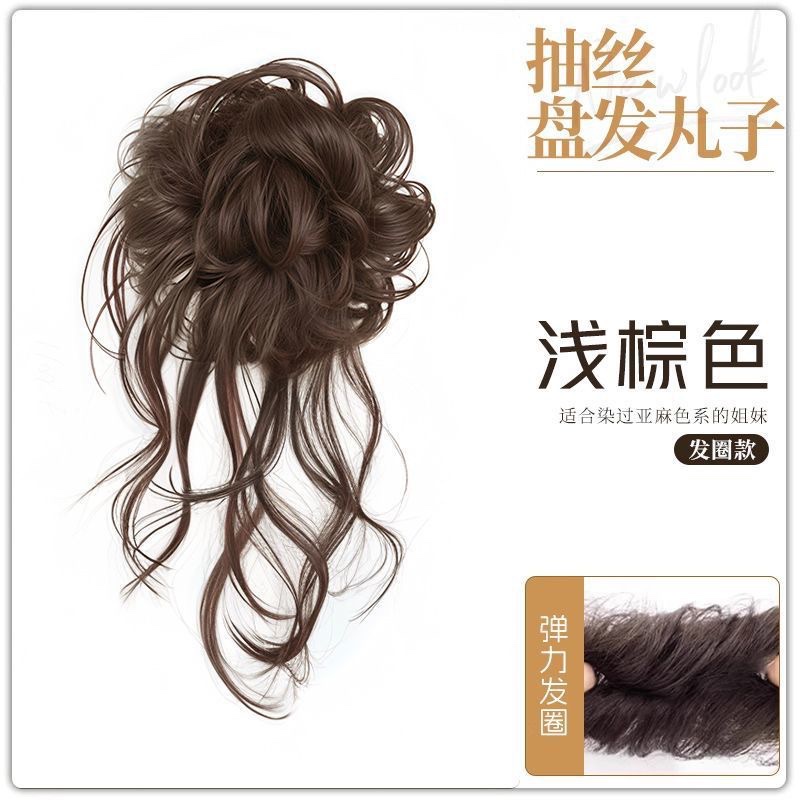 The drawstring bun hairstyle, false hair band, the same style as the female makeup artist, the coiled dragon beard bun with a natural and fluffy flower bud hairstyle detail image 8