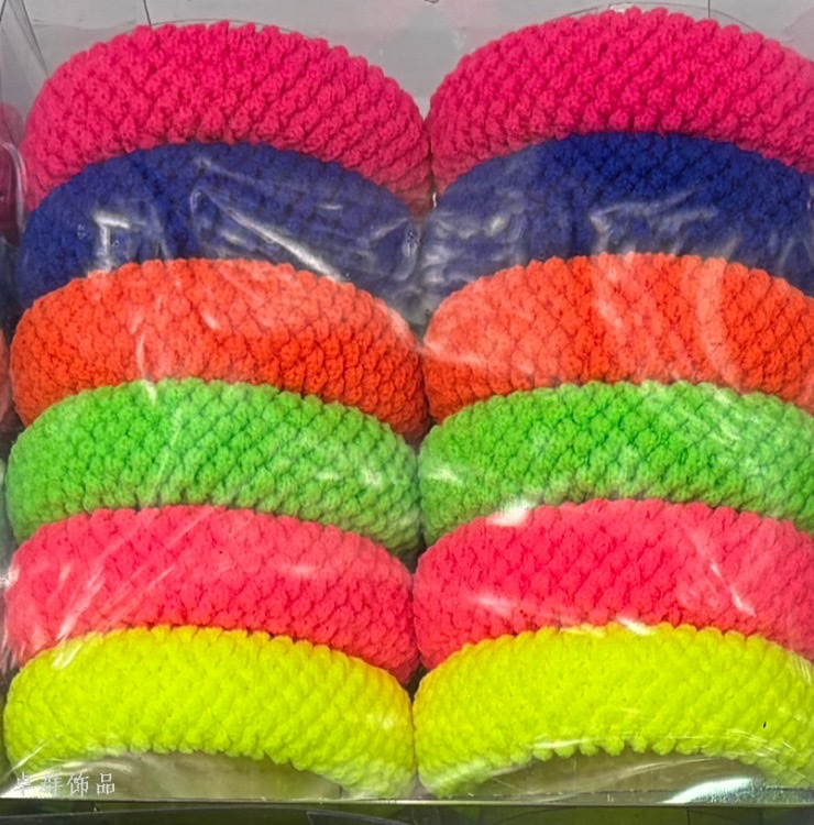 Double-sided jacquard high ponytail hair bands, 12 pieces for ladies' towel bands, hair ties for export wholesale 2026 new color and new style details Picture