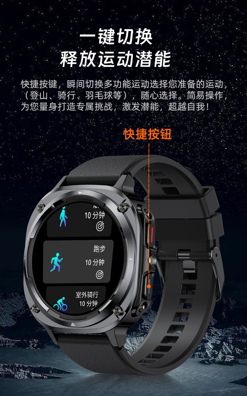 The S90 smartwatch features heart rate, blood oxygen, health monitoring, sports, Bluetooth calls and intelligent health monitoring Specification image