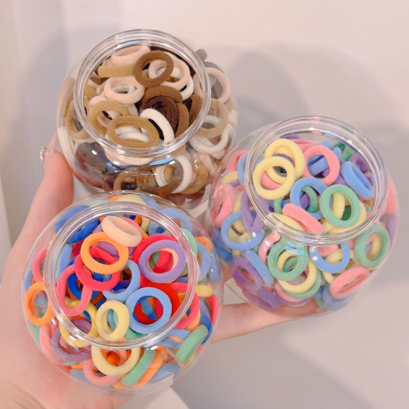 High-elasticity towel bands, children's rubber bands, 100 cans of hair bands, ponytail hair ties, no damage to the baby's little finger bands Application Scenario