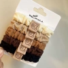 New Korean high-elasticity thickened hair ties that won't damage hair, hair bands, ponytails, towel bands, and bear logo towel bands details Picture
