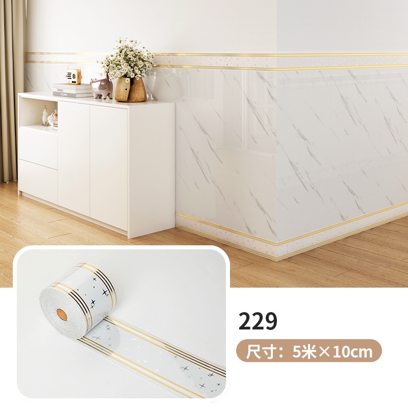 Cross-border skirting board, self-adhesive thickened skirting board, wall stickers, window sill waistline, imitation tile stickers, marble waterproof wall stickers detail image 7