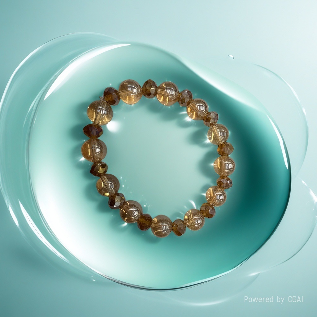 A 10mm amber gold and 8mm crystal bracelet is a fashionable, versatile and trendy gift detail image 3