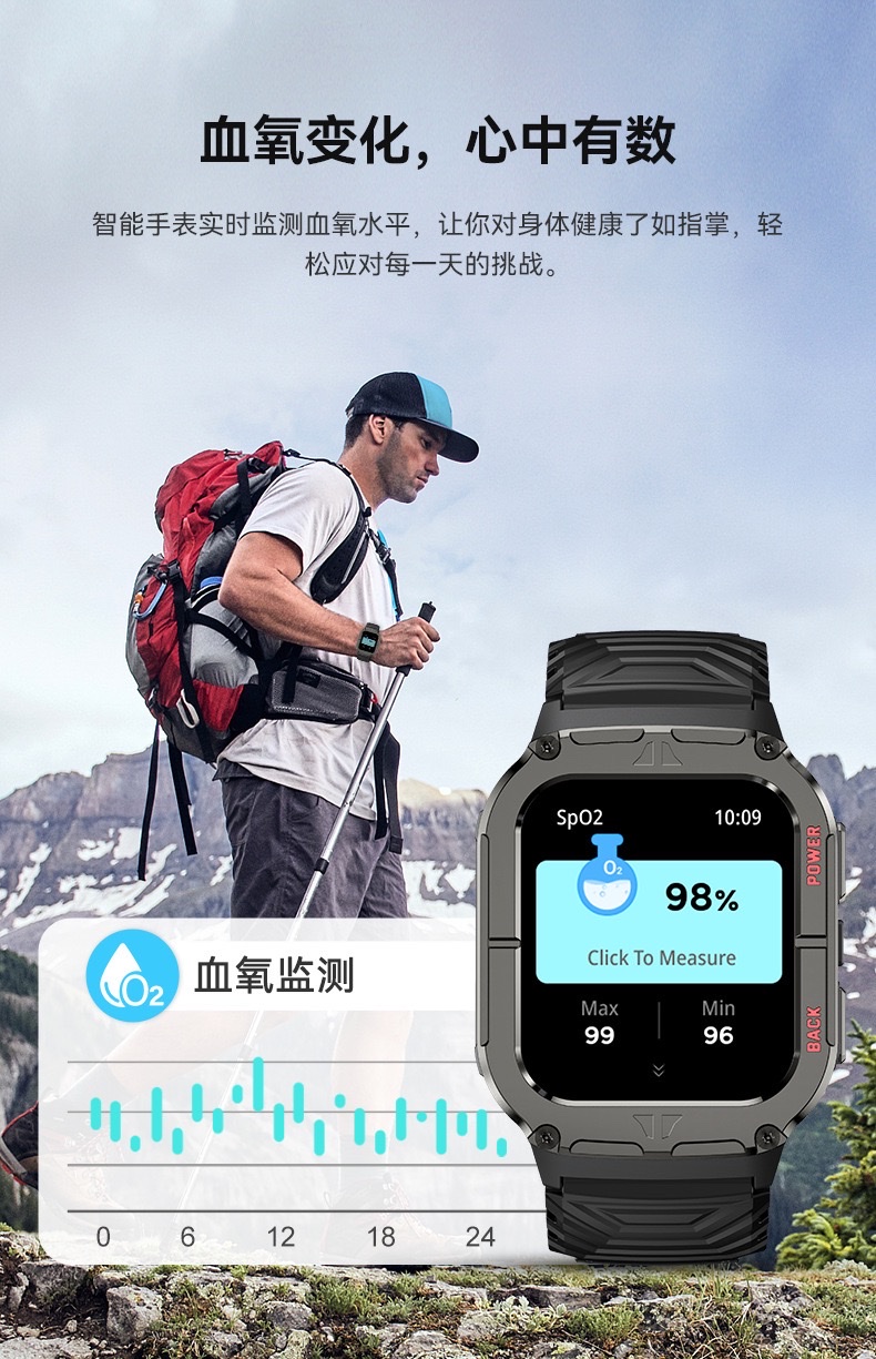 P130 Cross-border New Outdoor Sports Heart Rate and Blood Oxygen Health Monitoring Sports Bluetooth Call Smartwatch Application Scenario