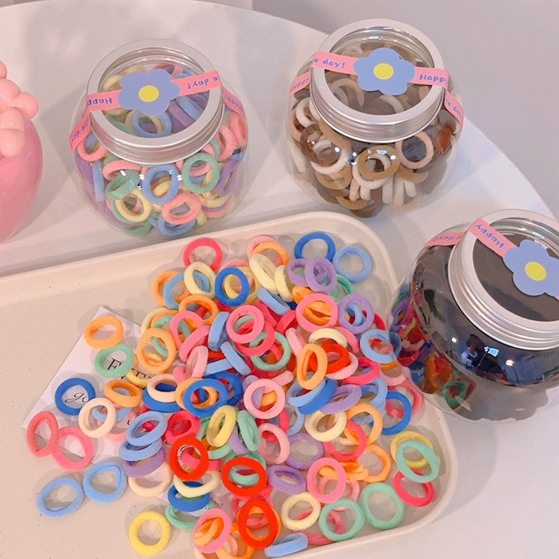 High-elasticity towel bands, children's rubber bands, 100 cans of hair bands, ponytail hair ties, no damage to the baby's little finger bands