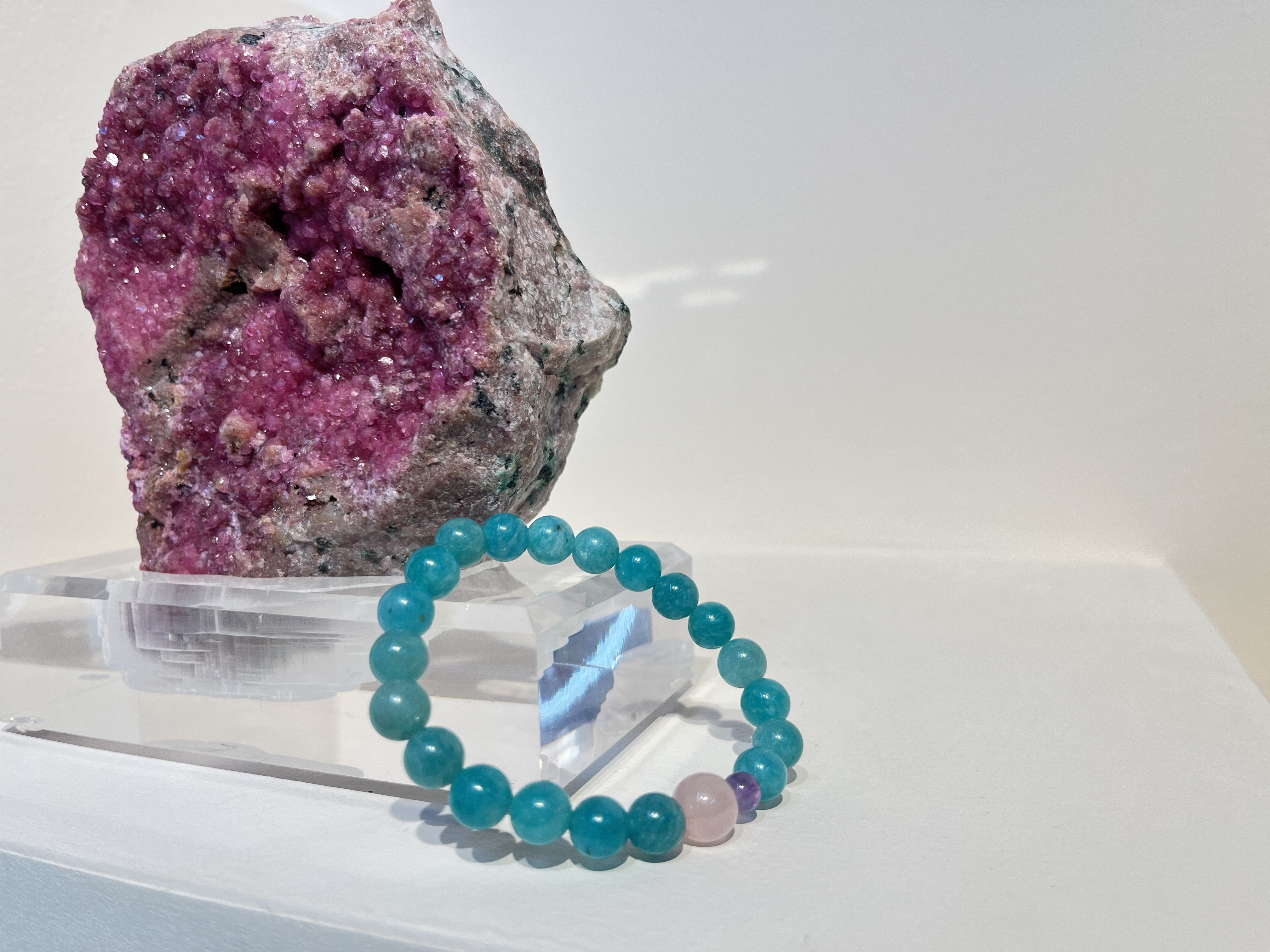 天然石水晶手串天河石加粉晶紫晶手链小众设计款女生礼物礼品定制批发