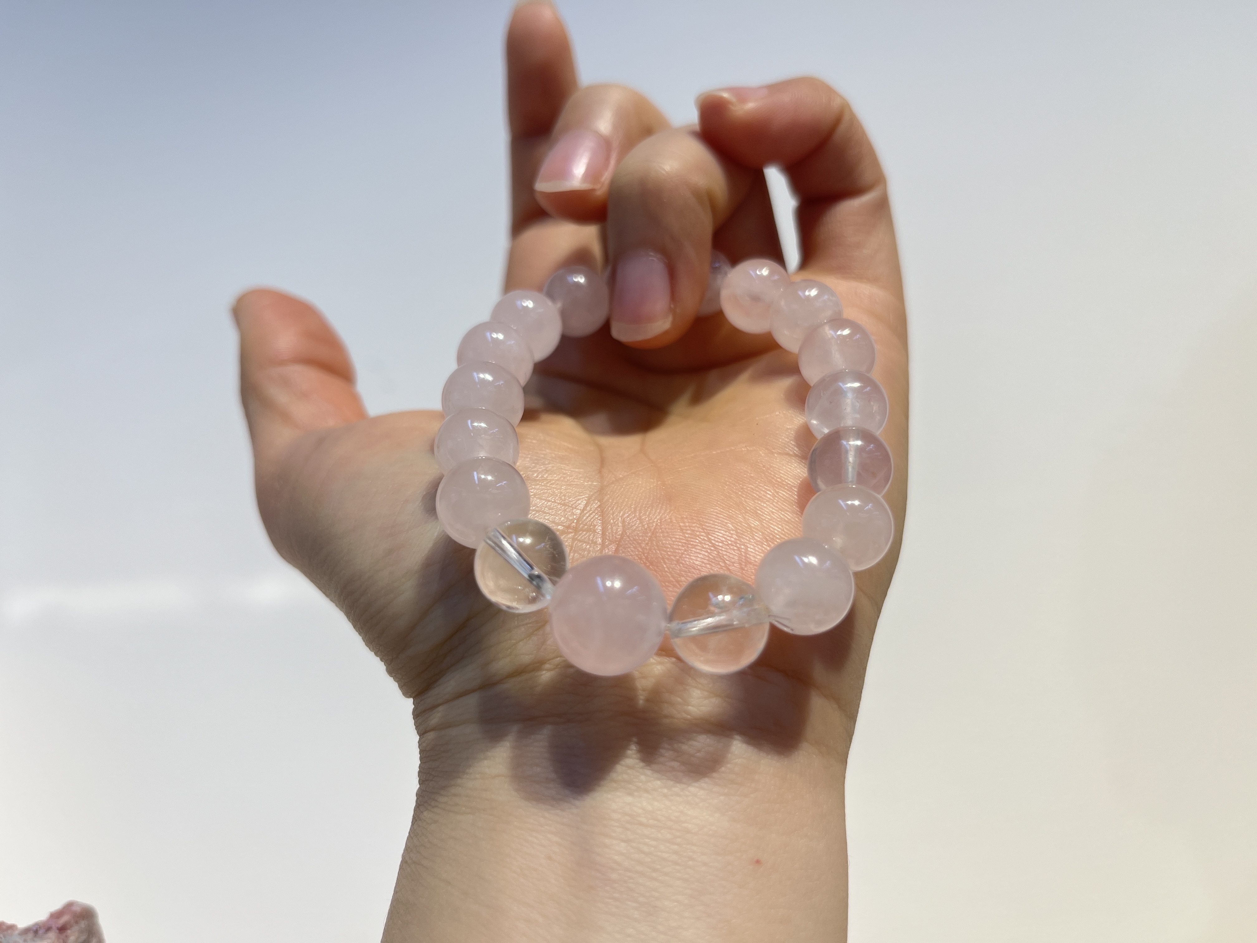 定制天然粉晶白水晶女生手串手链礼品礼物水晶首饰批发详情图8