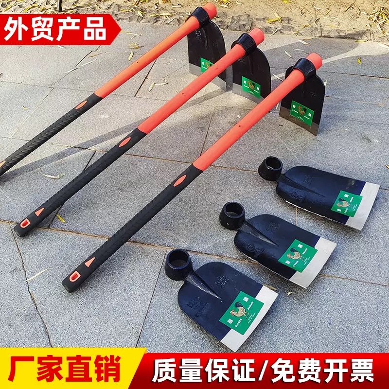 Black chicken all-steel hoe, forged thickened track steel flat head hoe, agricultural ploughing and weeding tool, wide hoe for digging bamboo shoots and turning soil detail image 3