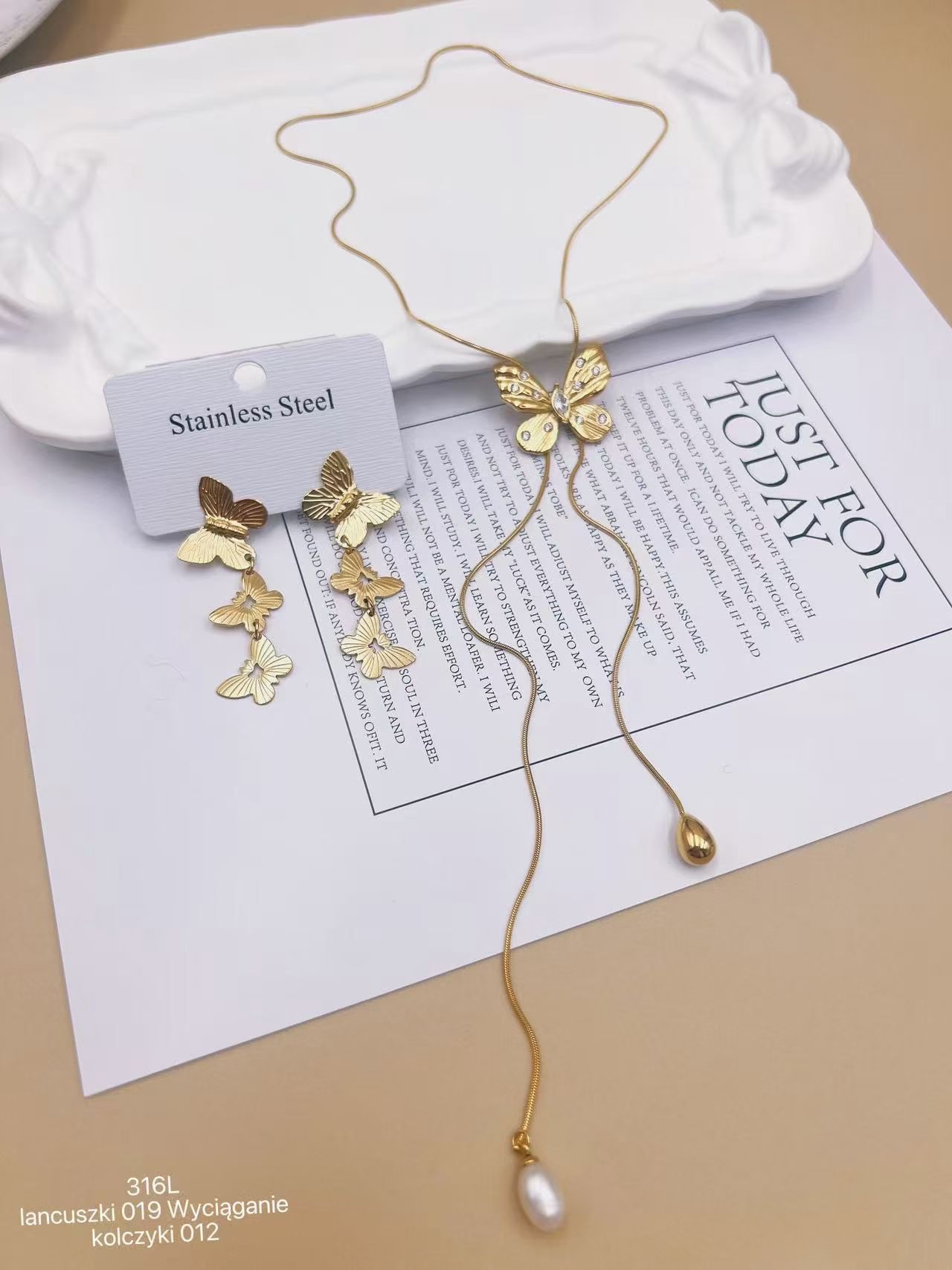 蝴蝶🦋耳环项链锁骨链蛇链套装INS风跨境热销