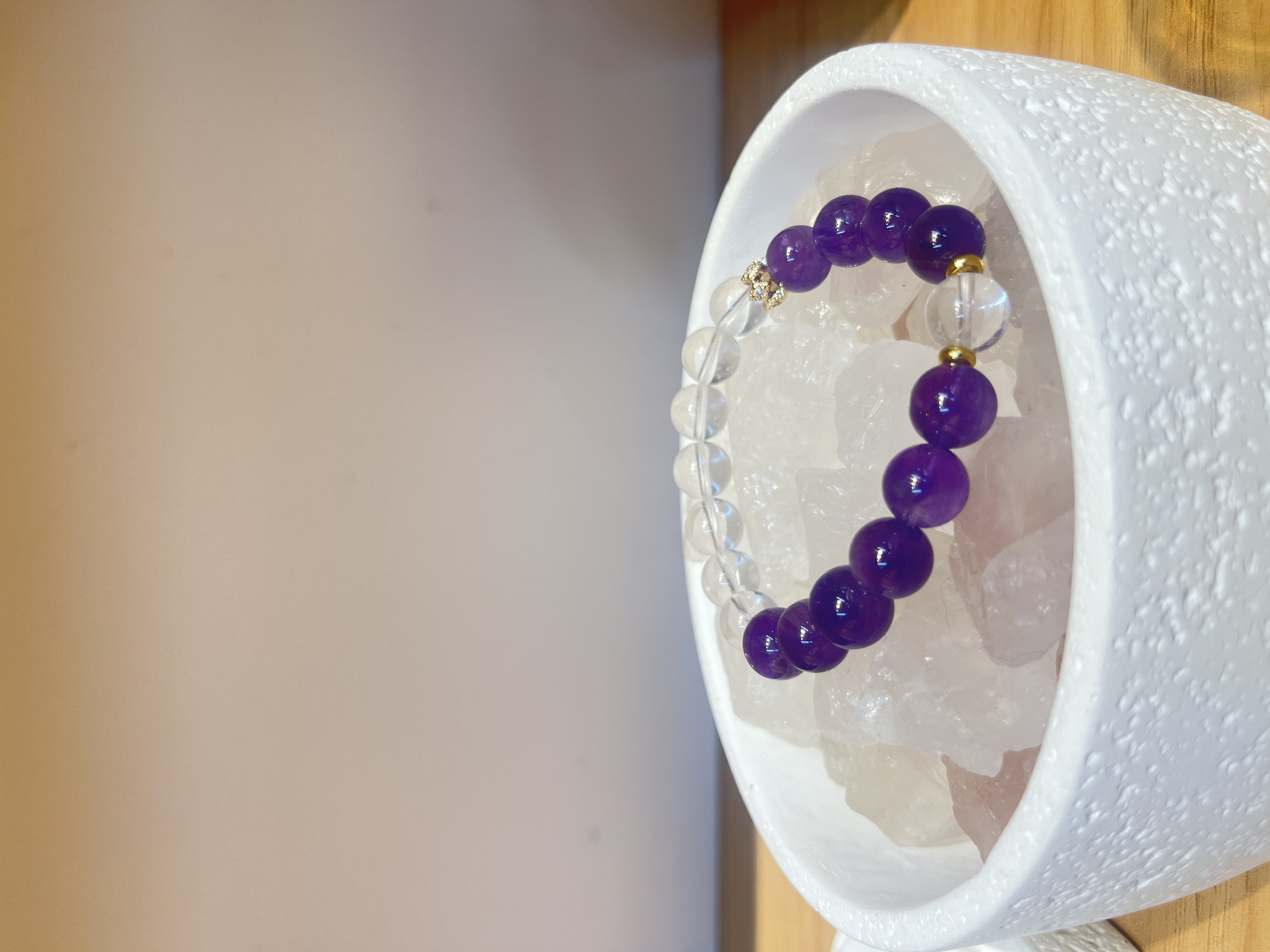 天然石水晶紫晶白水晶女生礼物礼品手串小众设计款定制批发详情图9