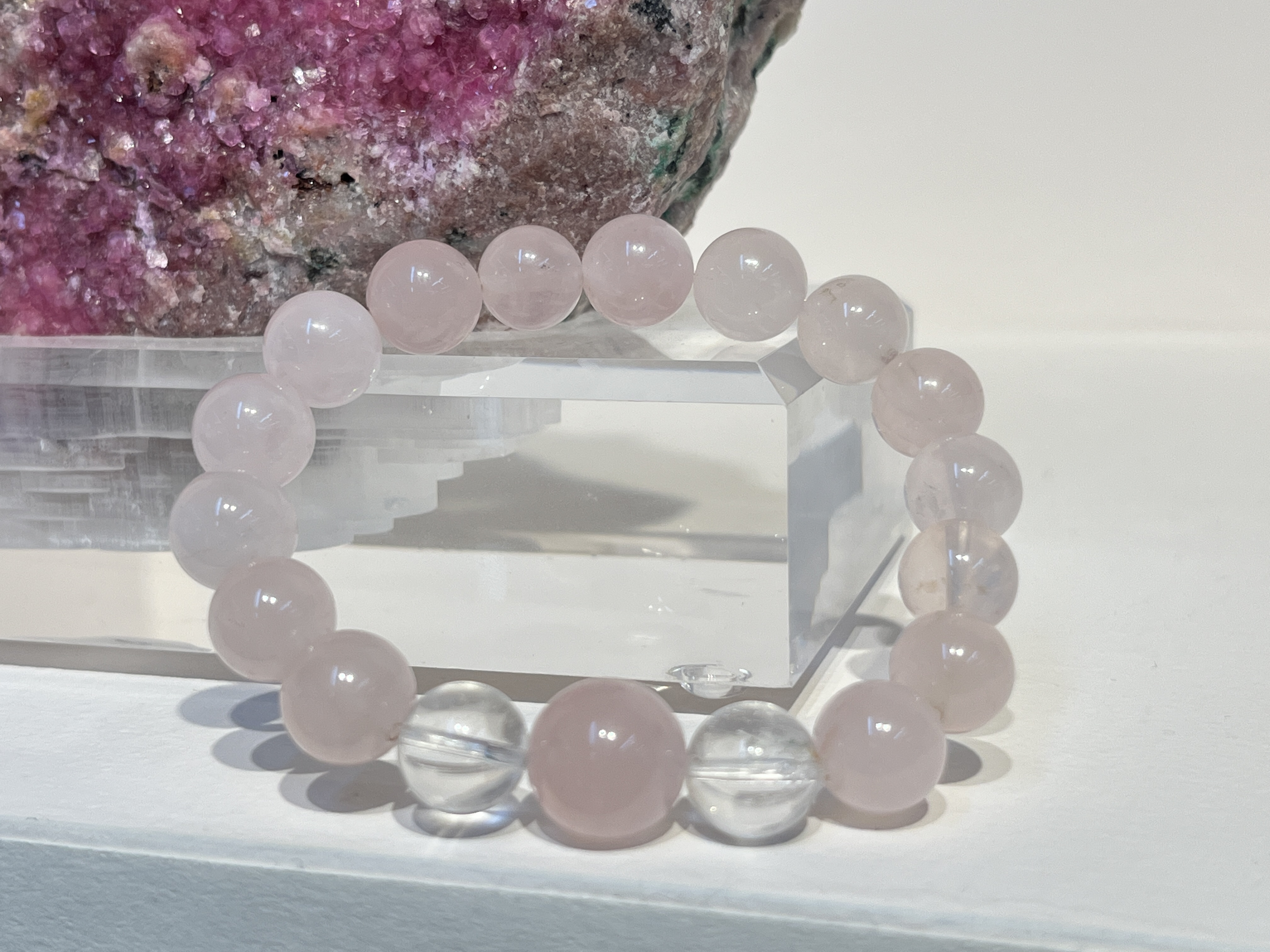 定制天然粉晶白水晶女生手串手链礼品礼物水晶首饰批发详情图3
