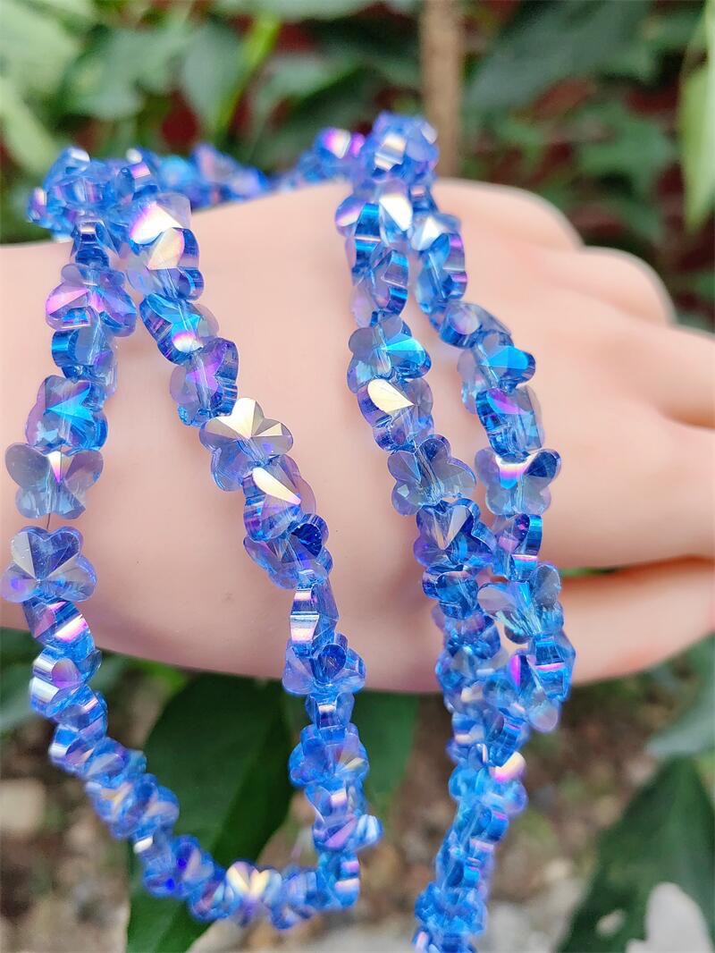 10mm crystal butterfly beaded electroplated AB color straight-hole glass beads diy bracelet, necklace and earrings material detail image 12