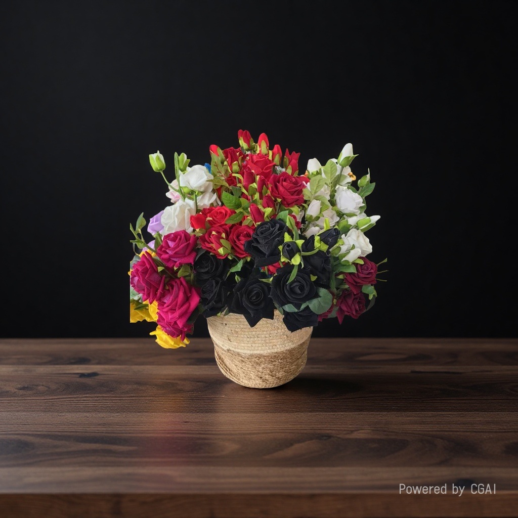 12-head velvet with large corner pieces, high-end artificial floral patterns, large flower heads and multi-color mixed combinations detail image 6