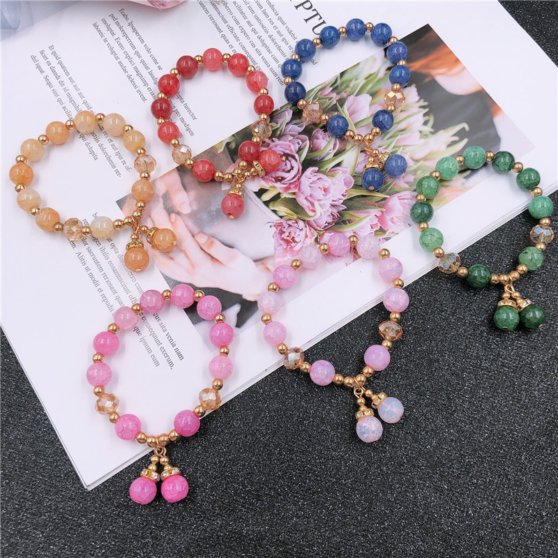 Imitation crystal bead bracelets, ladies' pendants, bracelets, student accessories, small gifts, 2-yuan store supply wholesale