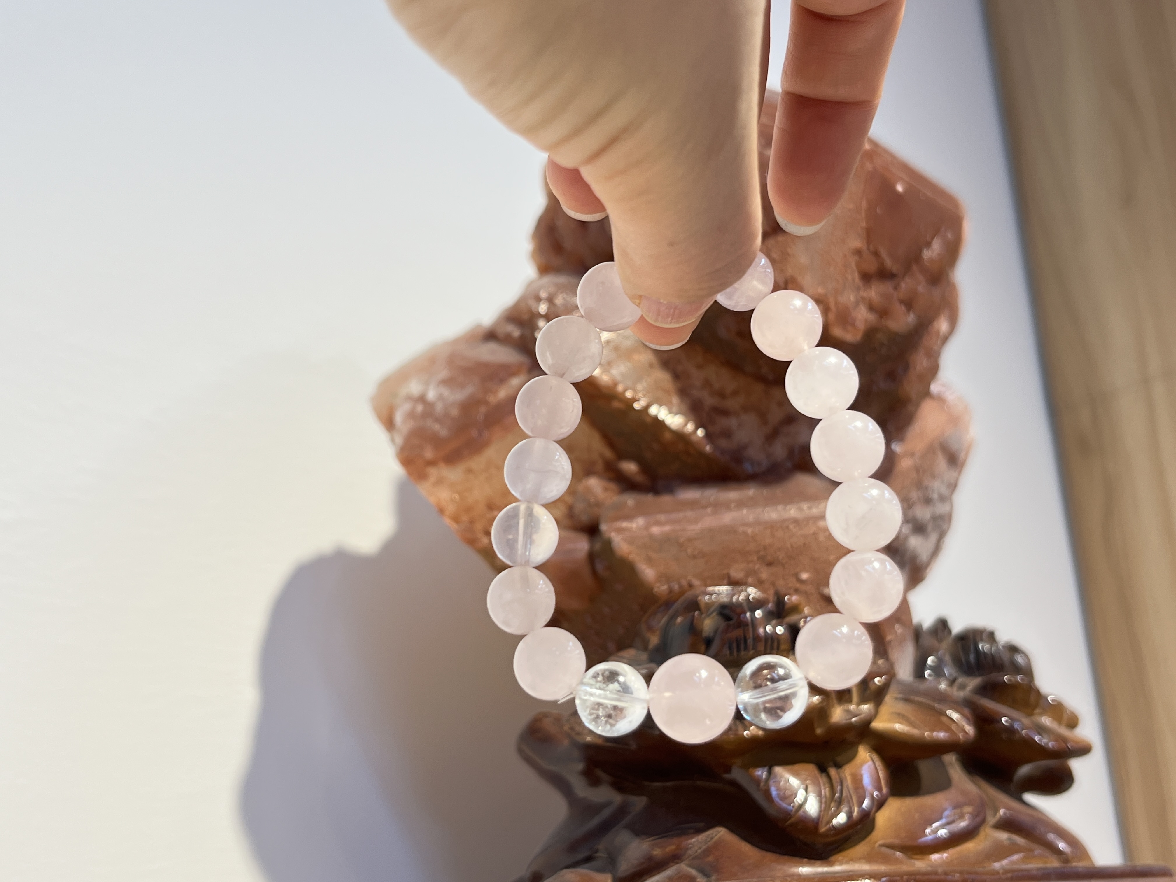 定制天然粉晶白水晶女生手串手链礼品礼物水晶首饰批发详情图10