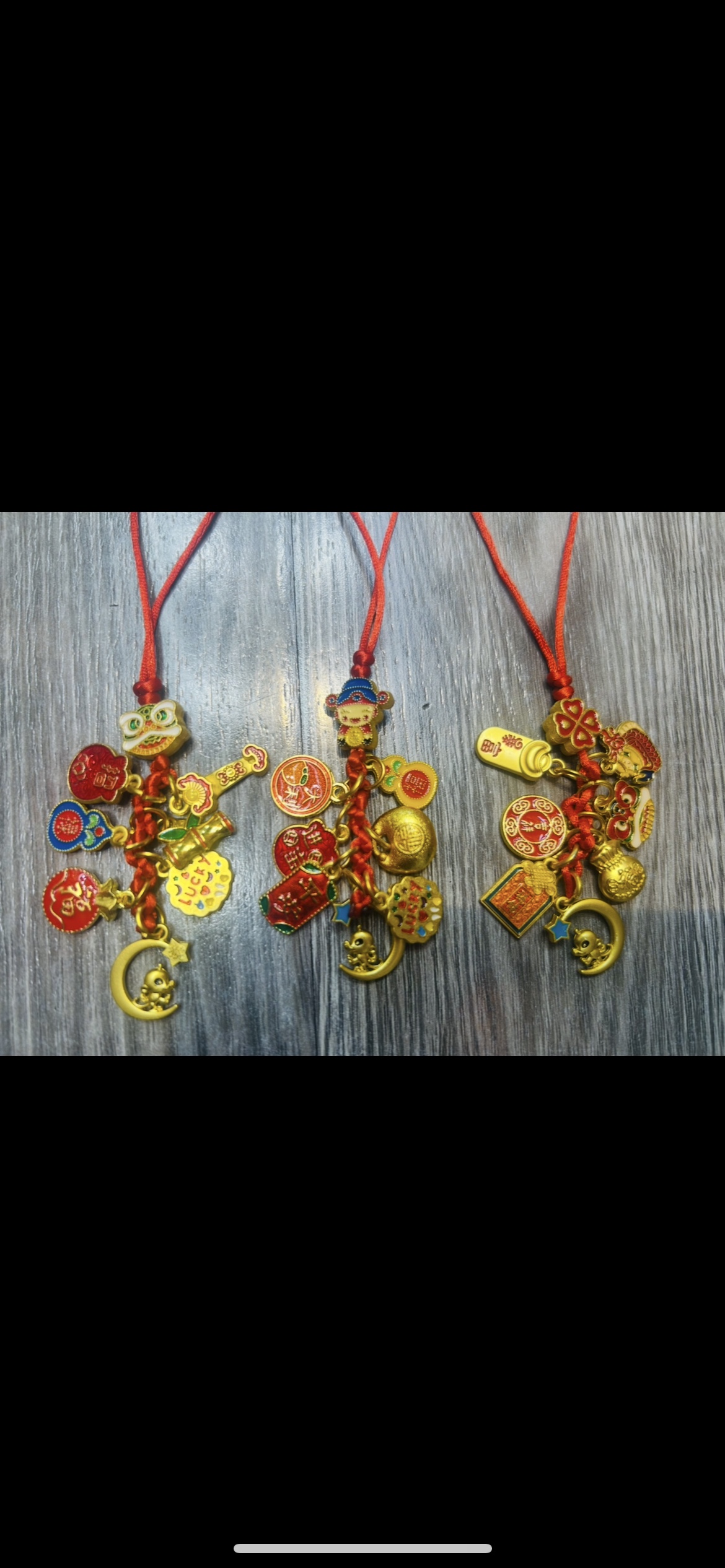 钥匙扣多吊坠金色红色中国风流行热销