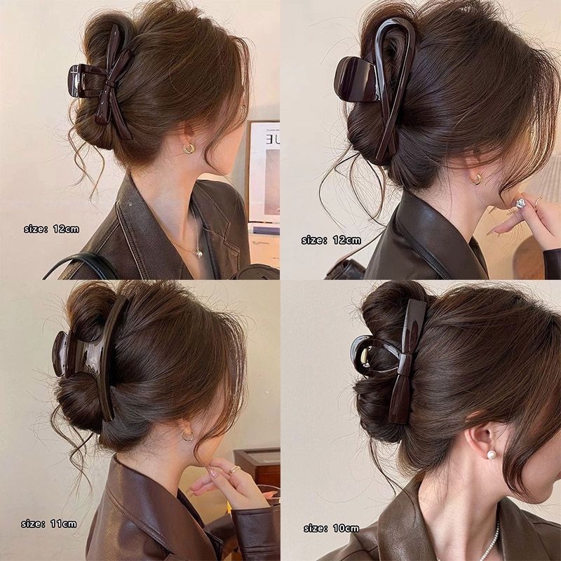 Simple ribbon bow clip, medium hairpin for women, 2025 new style, high-end look, shark clip at the back of the head detail image 4